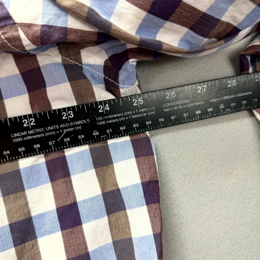 Banana Republic Dress Shirt Men XL Multi Gingham Plaid Cotton Business Button Up